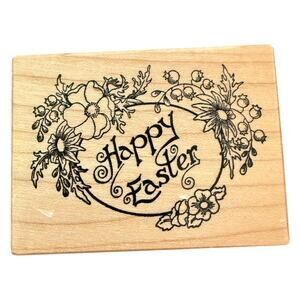 PSX Happy Easter Flower F-657 Rubber Stamp